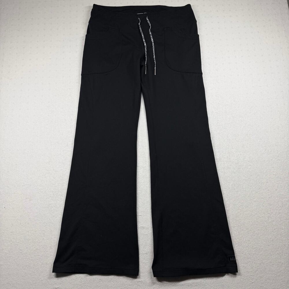 REI Women’s Flare Yoga Pants Large Black Drawstring Waist Wide Leg